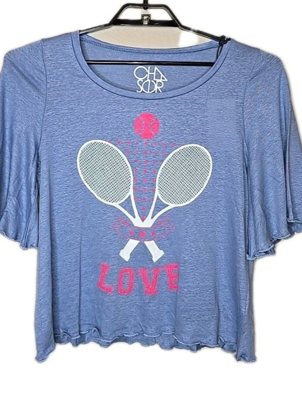 Chaser NWT Women's Size Medium Blue Tennis Pickleball Graphic T Shirt NEW t12